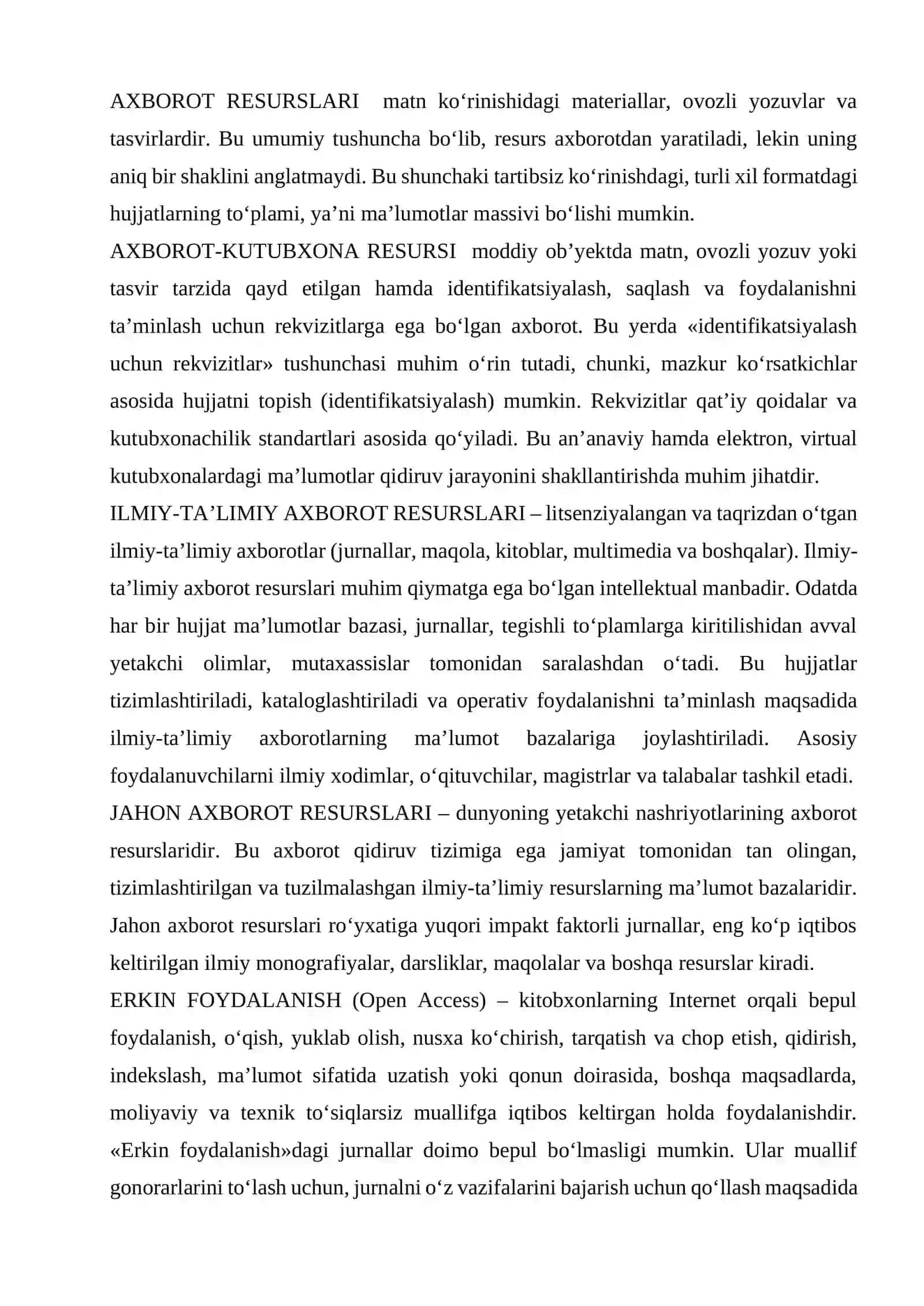 Axborot resurslarining asosiy tushunchalari 2