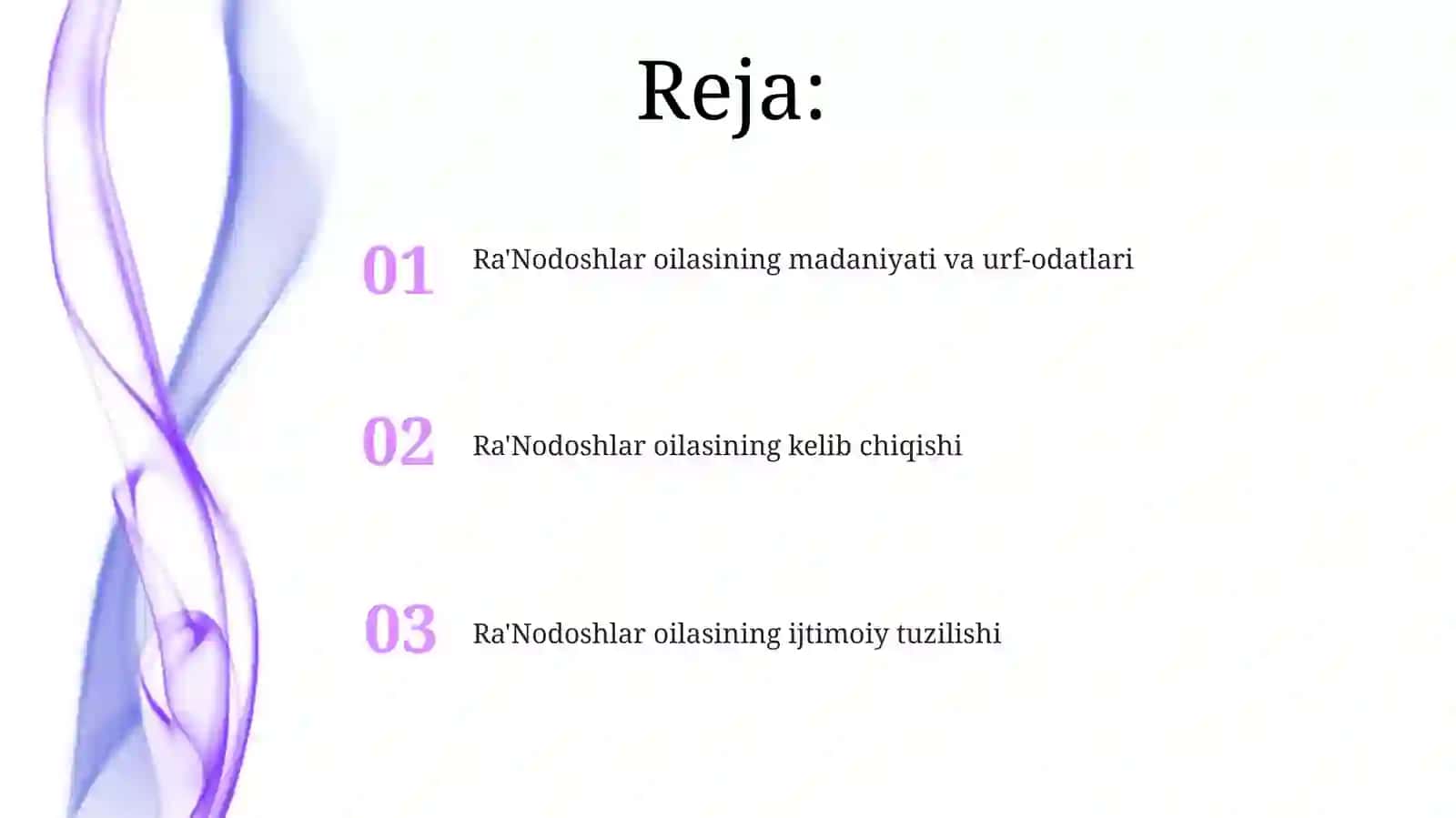 Ra'nodoshlar oilasi 2