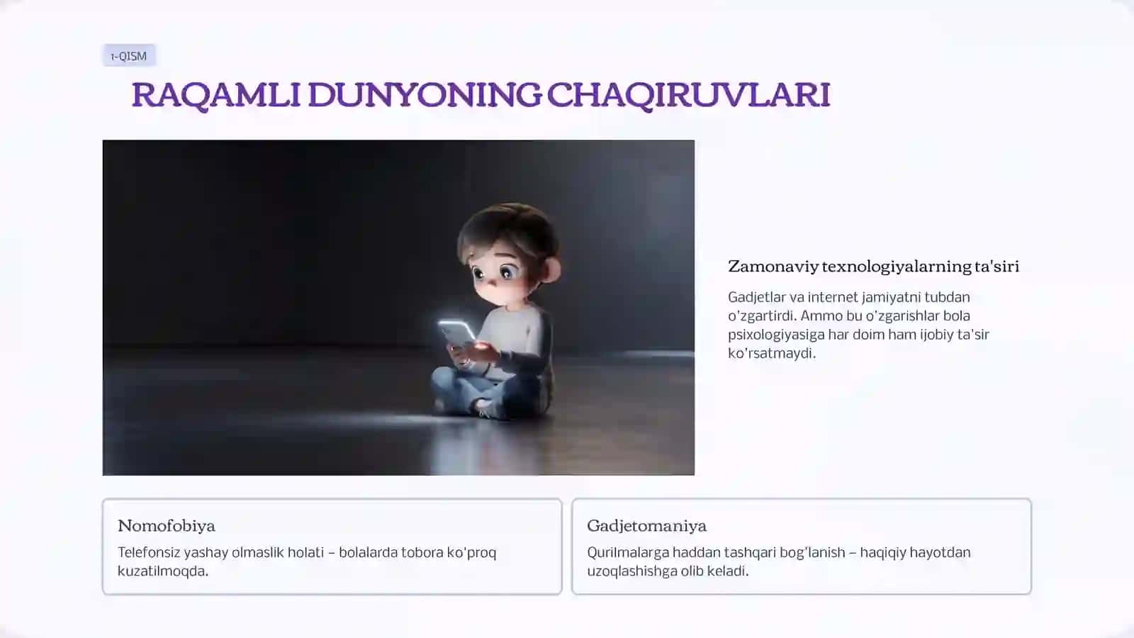 BOLAJONLARNING GADJETLARDAN XAVFSIZ FOYDALANISH KO'NIKMALARINI SHAKLLANTIRISH 2