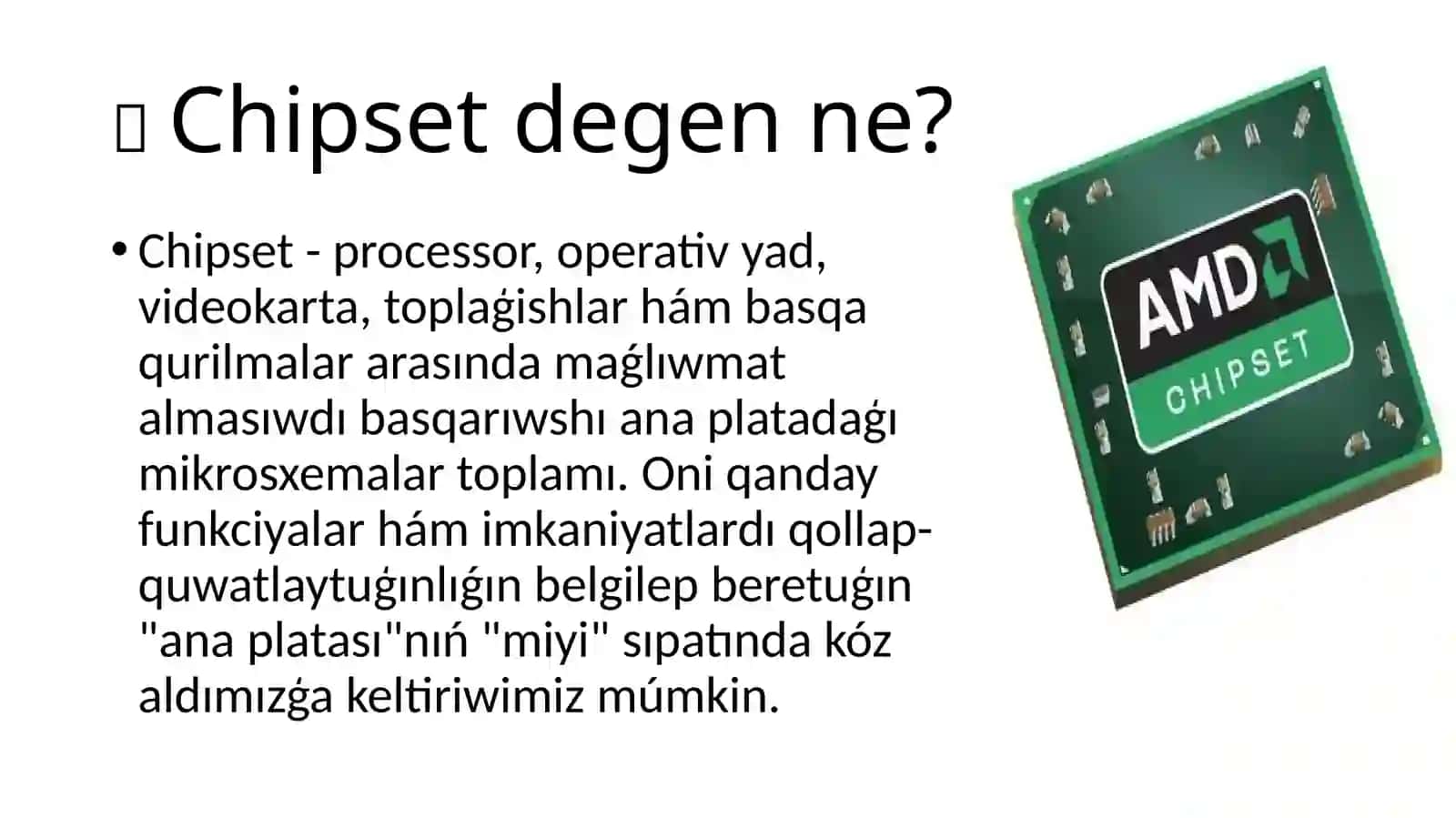 Ana platanıń chipsetleri menen tanısıw 2