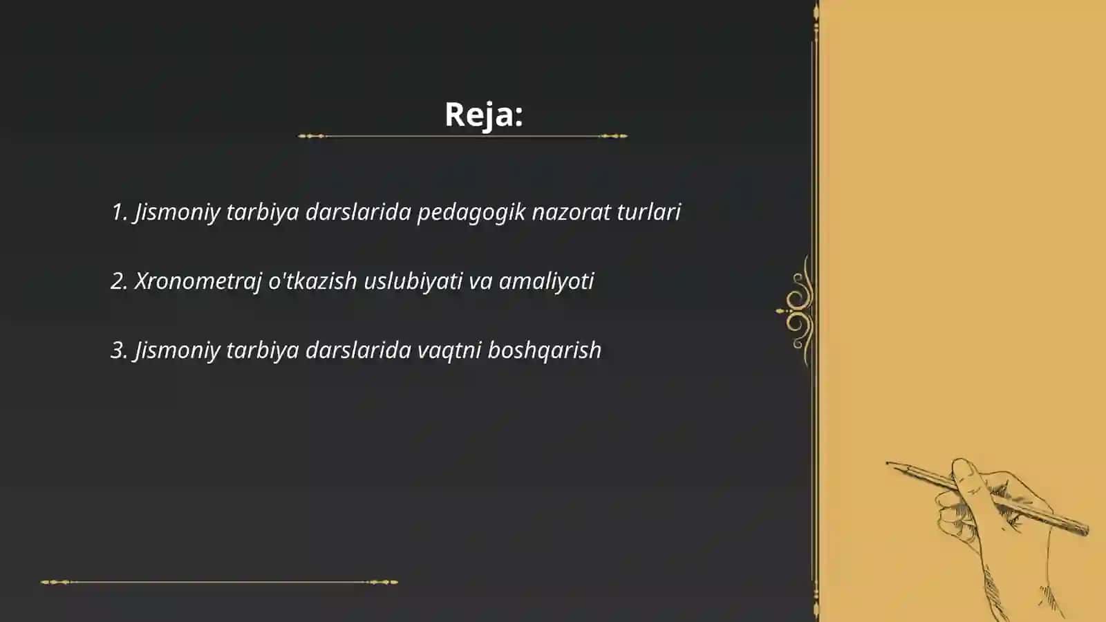 Xronometraj o'tkazish uslubiyati 2