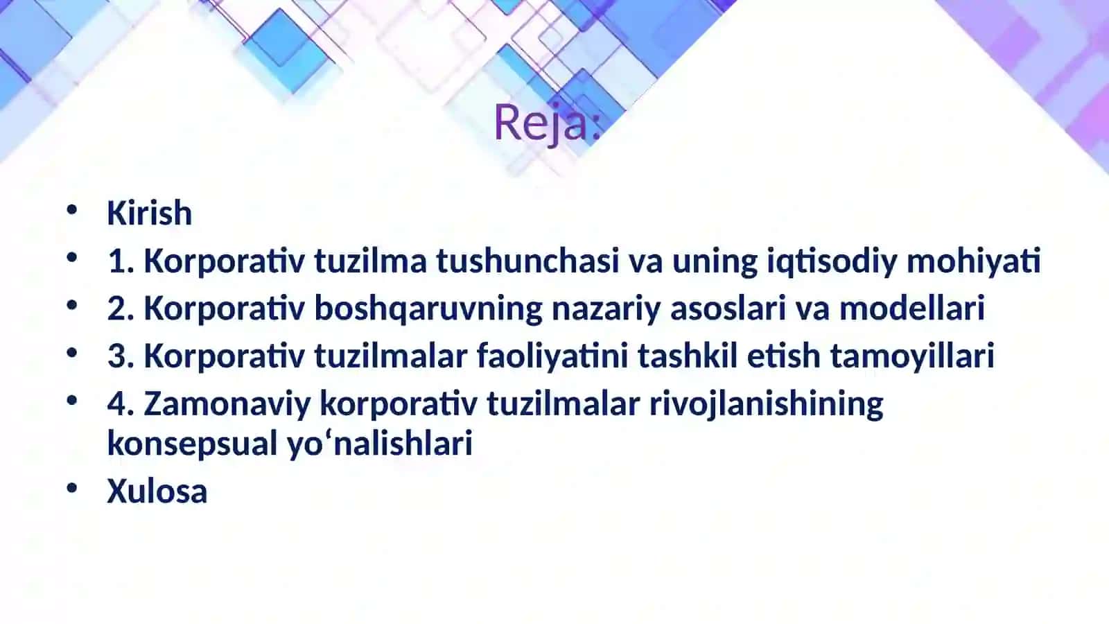 Korporativ tuzilmalar faoliyatining nazariy-konsepsual asoslari 2