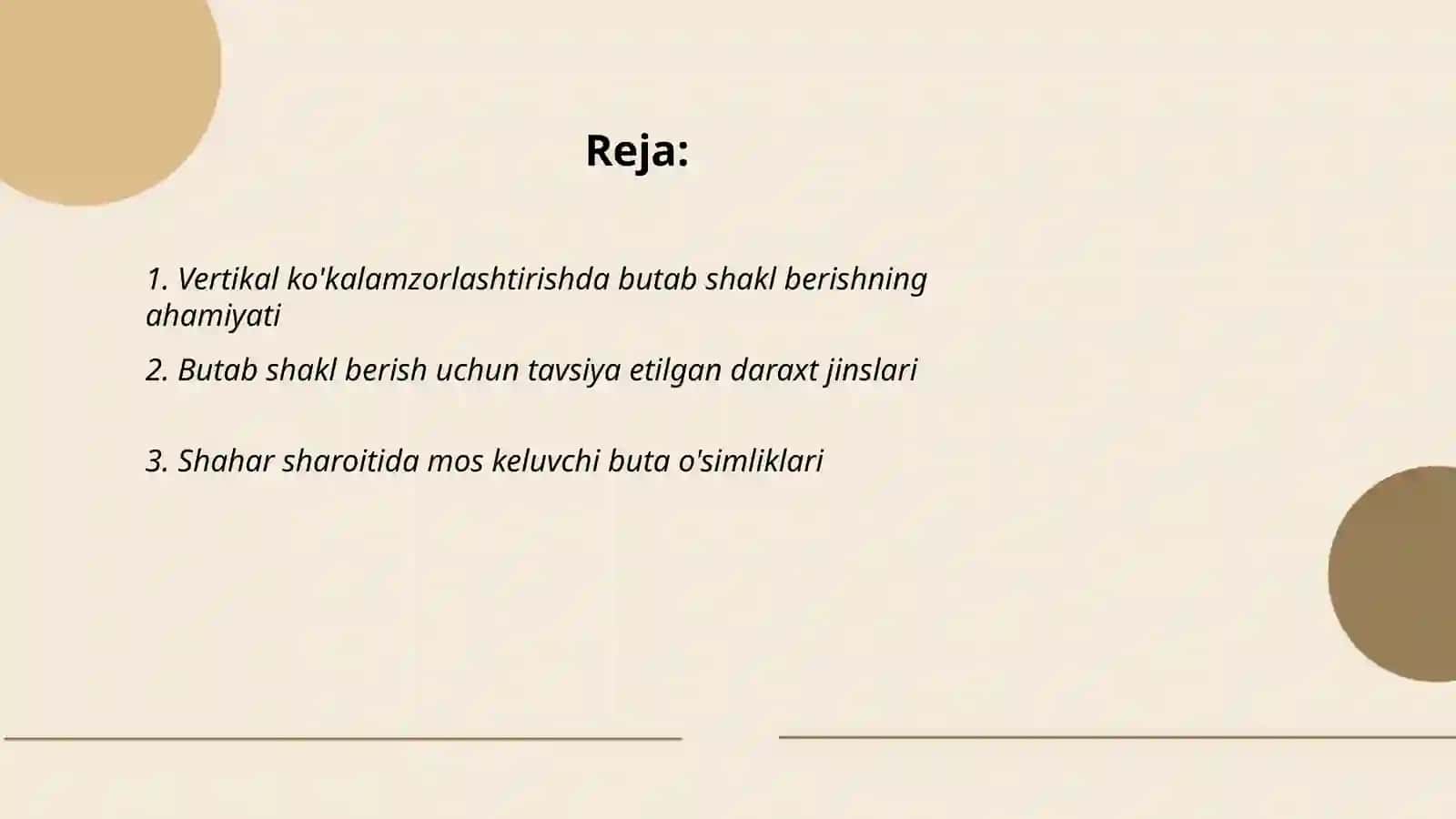Vertikal kòkalamzorlashtirishda butab shakil beriladigan daraxt-buta òsimliklardan foydalanish 2