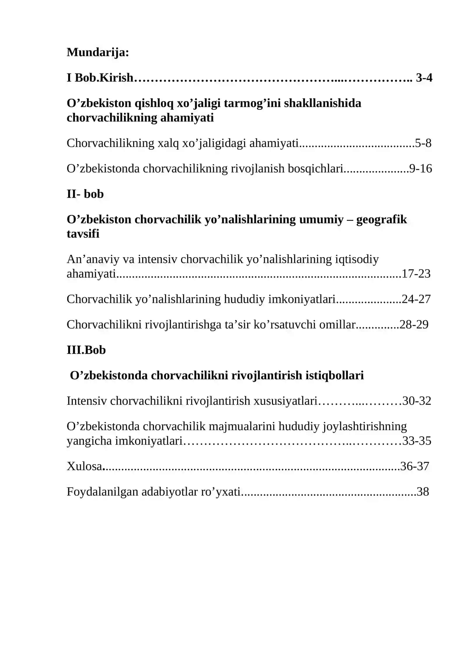 Chorvachilikning Respublika xalq xo’jaligidagi ahamiyati va uning rivojlanishi 2