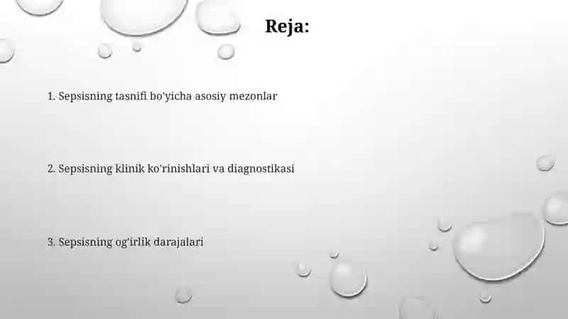 Sepsis kasalligi tasnifi 2