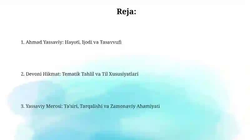 Ahmad Yassaviy va uning hikmatlar to'plami 2