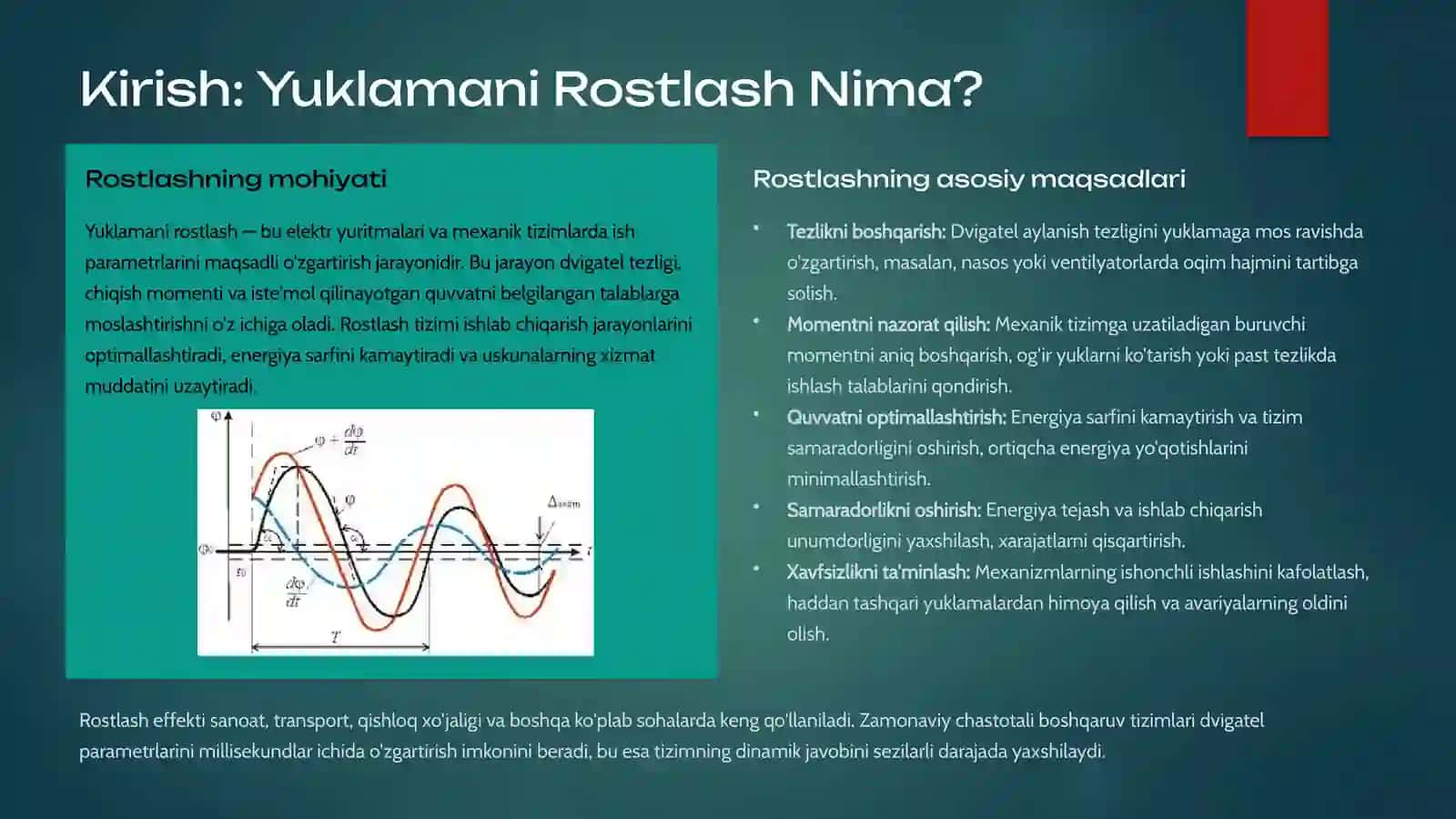 Yuklamani Rostlash Effektining Mexanizmlari va Tormozlash Momentining Ta'siri 2