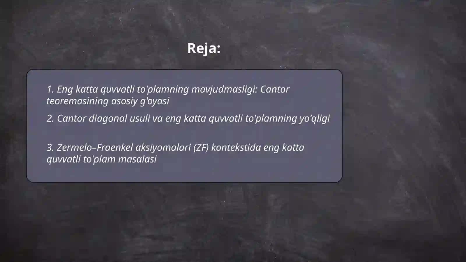 Eng katta quvvatli to'plamning mavjudmasligi 2