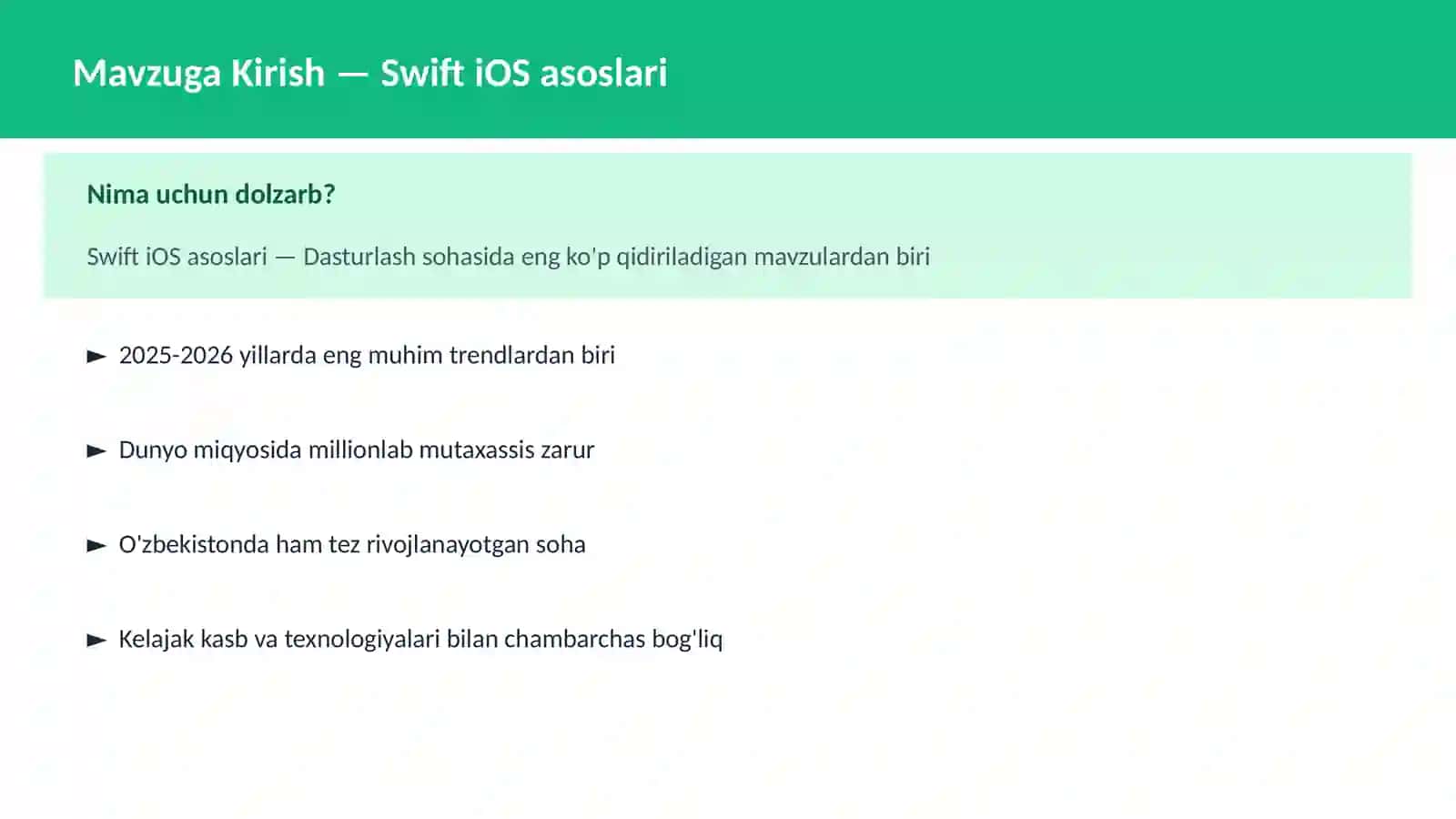 Swift iOS asoslari 2
