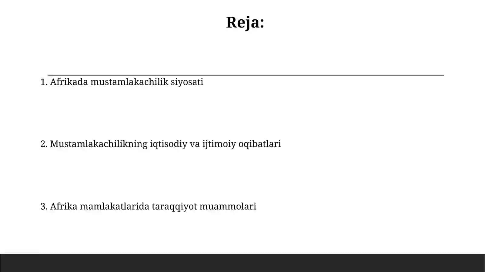 Afrika mamlakatlarida mustamlakachilik va taraqqiyot muammolari 2