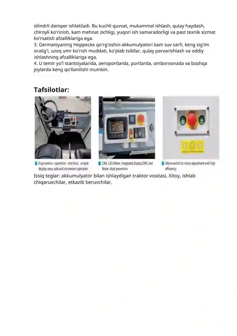 Batareya bilan ishlaydigan traktor vositasi 2
