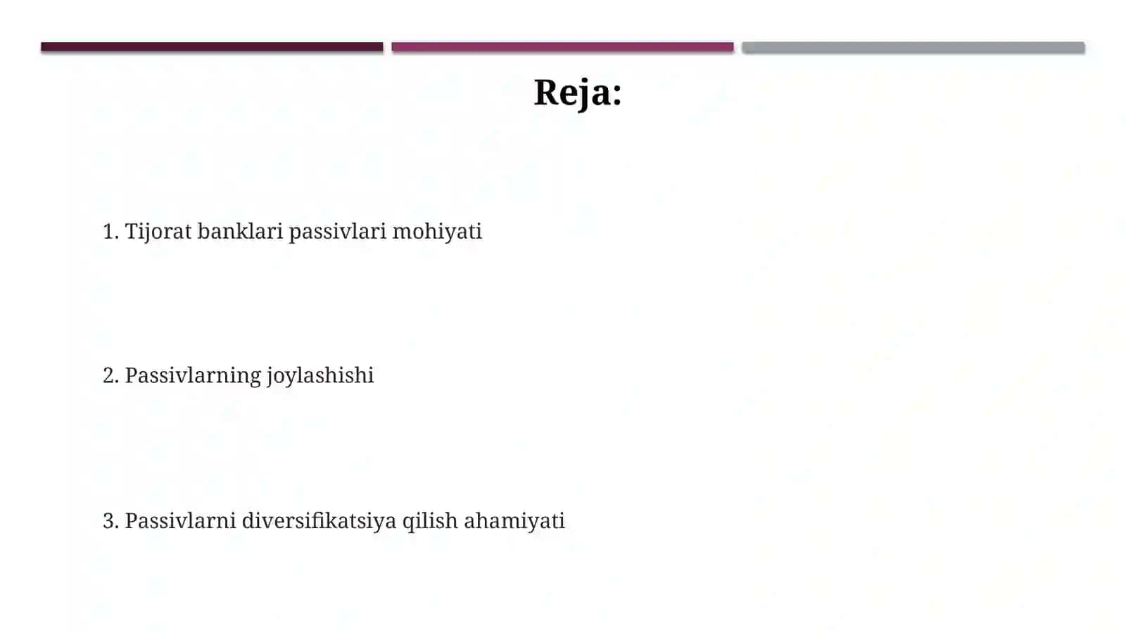 Tijorat banklarining passivlarining joylashishi va diversifikatsiyasi 2
