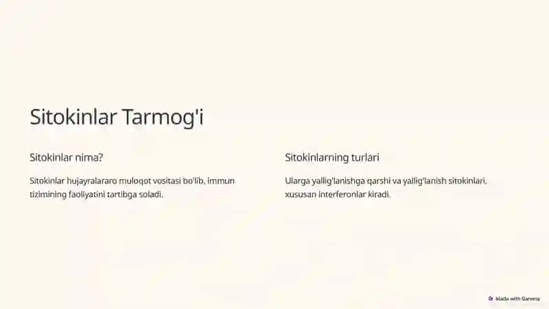 Sitokinlar.Interferon.Ularning tasnifi. 2