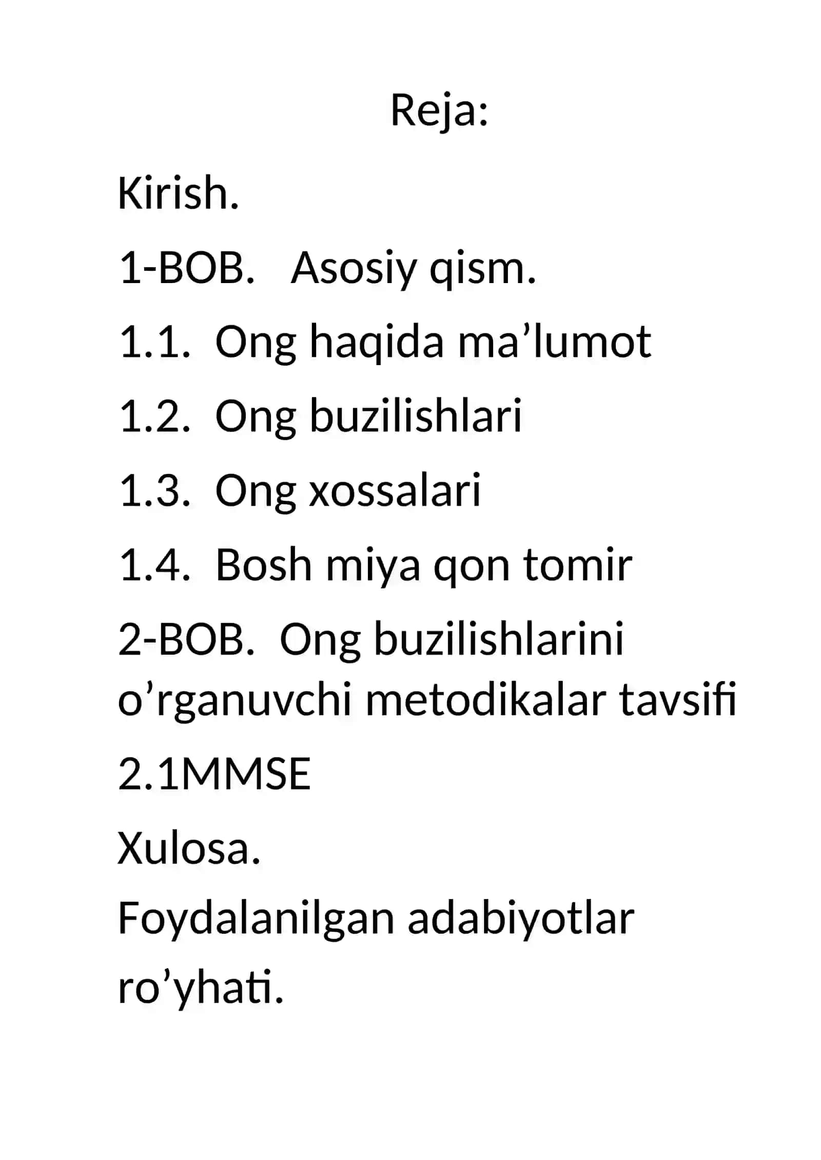 Ong buzilishlari va bosh miya tomir kasaklliklari 2