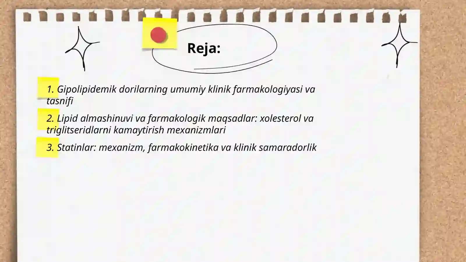 Gipolipidemik dori vositalari klinik farmakalogiyasi 2