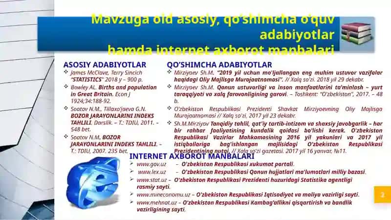"STATISTIK MA’LUMOTLARNI JADVAL VA GRAFIKLARDA TASVIRLASH" 2