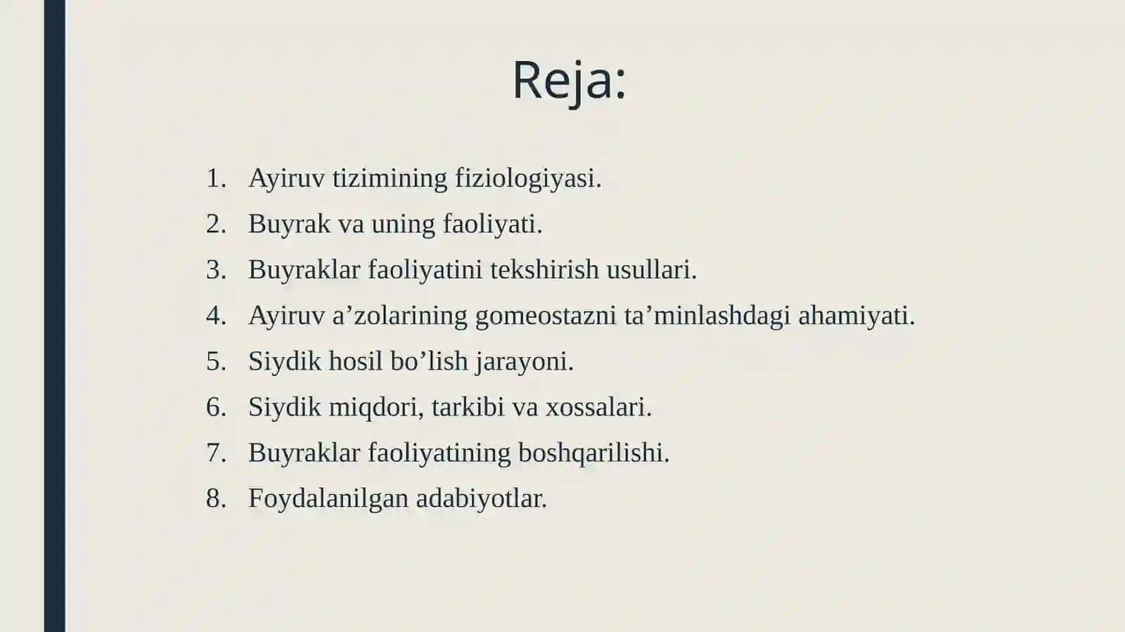 Ayiruv tizimi fiziologiyasi 2