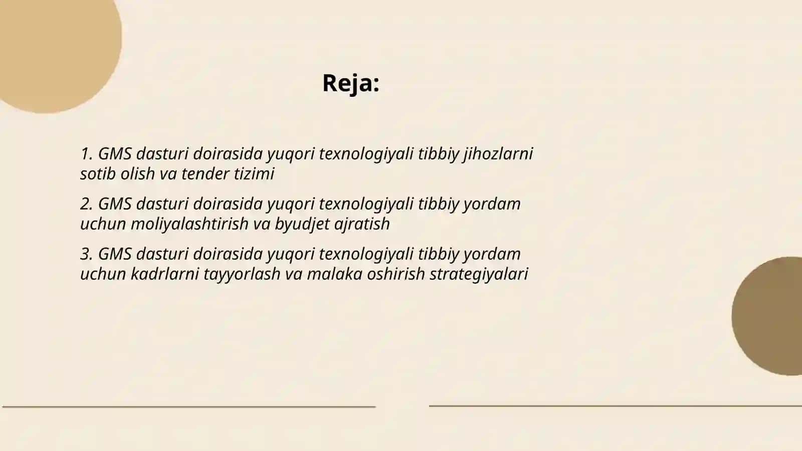 GMS dasturi doirasida yuqori texnologiyali tibbiy yordam ko‘rsatish masalalari 2