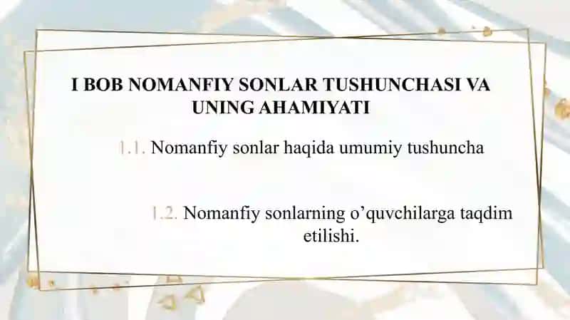 Nomanfiy sonlar ustida arifmetik amallarni o’rgatish  metodikasi 2