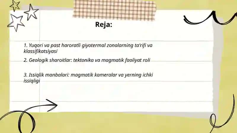 Yuqori haroratli va past haroratli giyotermal zonalar 2