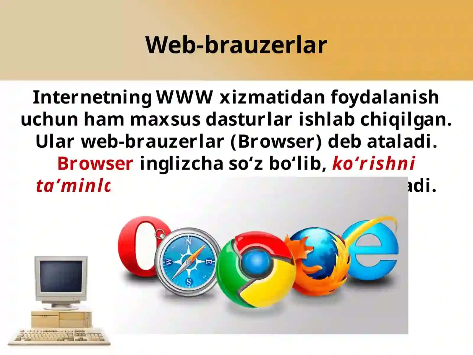 Internetda ishlanishni taʼminlovchi dasturlar 2
