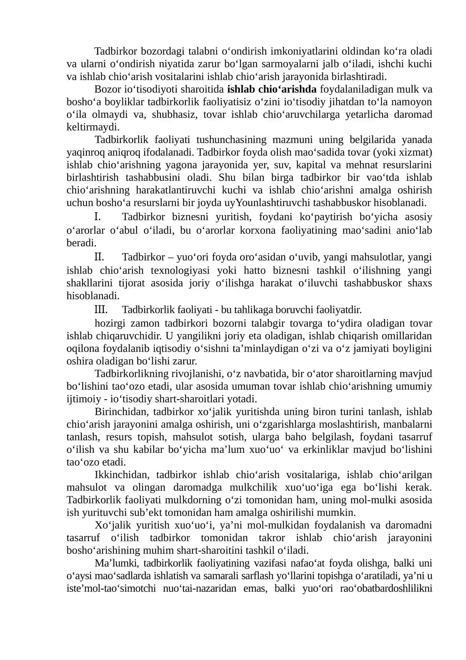 Tadbirkorlik faoliyati, tadbirkorlik kapitali va uning aylanishi 2