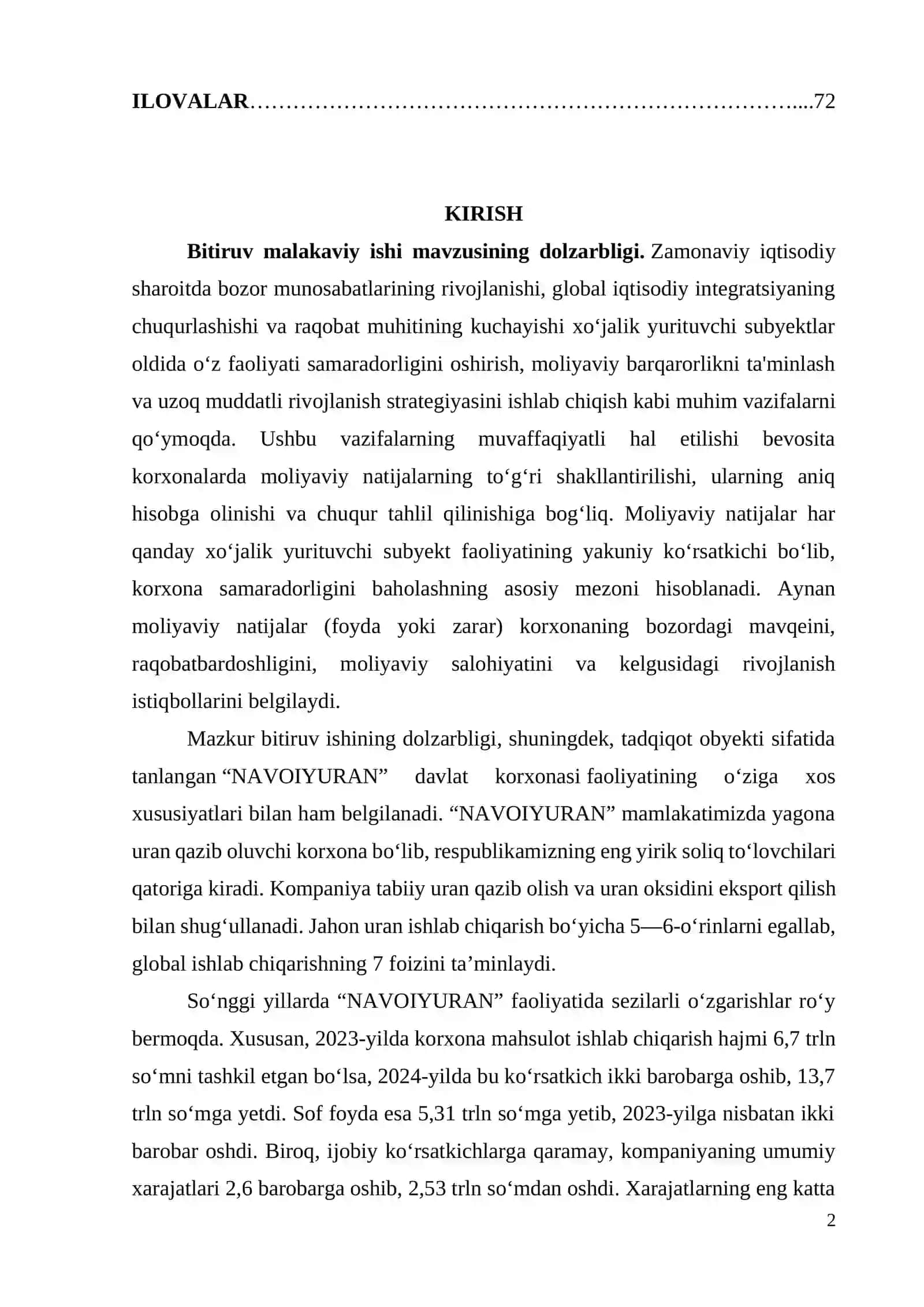 Xо‘jаlik yurituvchi subyektlаrdа mоliyаviy nаtijаlаrning shakllanishi 2
