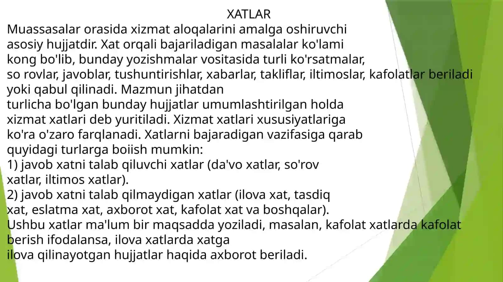 Xatlar va ularning turlari 2