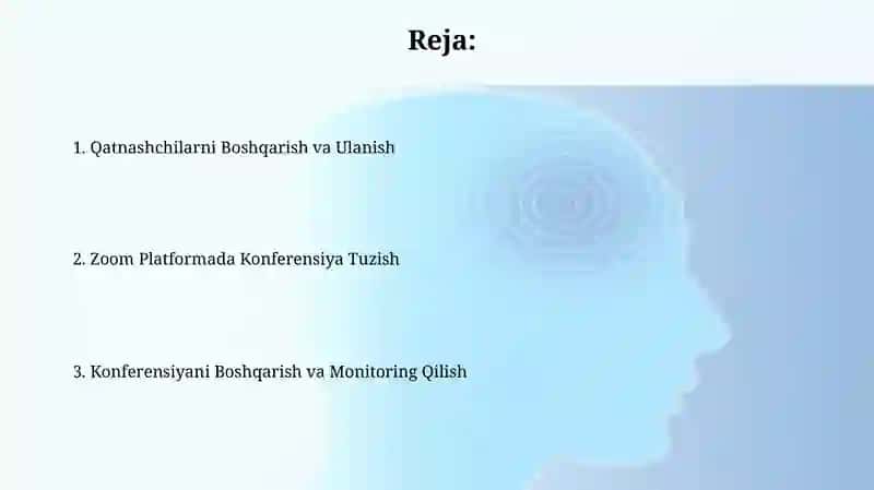 Zoom platformasida konferensiya yaratish va boshqarish 2