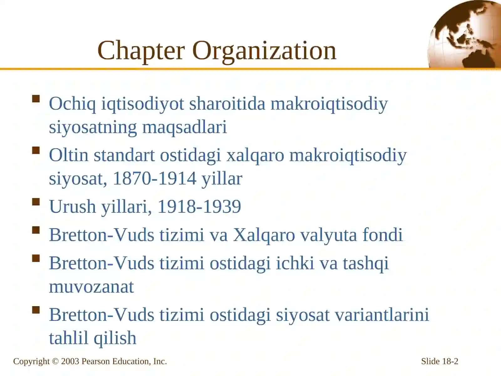 Mavzu 8. Xalqaro valyuta tizimi (1870 - 1973) 2