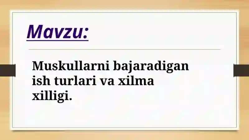 Muskullar ishining turlari 2