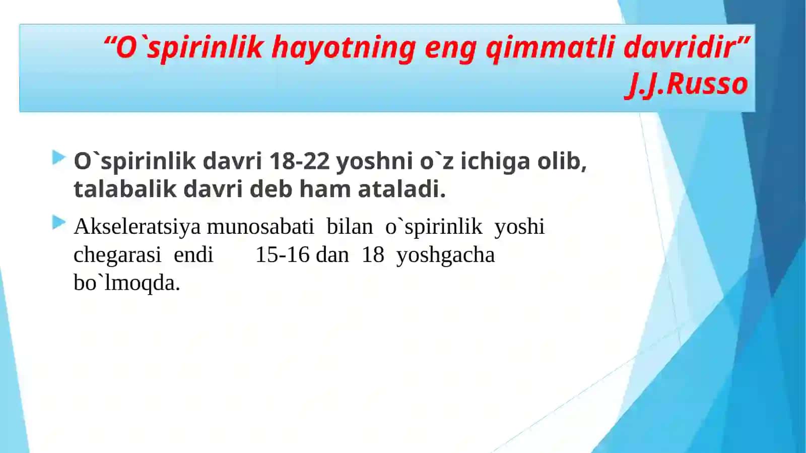 Ilk o’spirinlik yoshining psixologik xususiyatlari 2