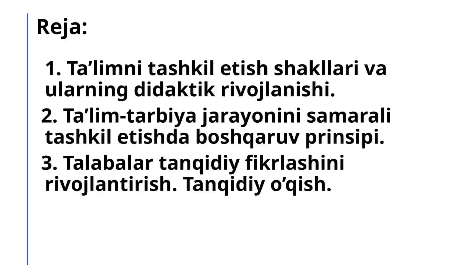TA’LIM OLISH JARAYONINI SAMARALI TASHKIL ETISH. TANQIDIY O‘QISH VA ESLATMALAR BILAN ISHLASH 2
