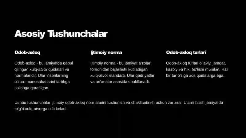 Ijtimoiy Odob-Axloq Normalarini Shakllantirish: Kirish 2