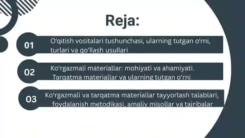 O'qitish vositalari va materiallarni tayyorlash 2