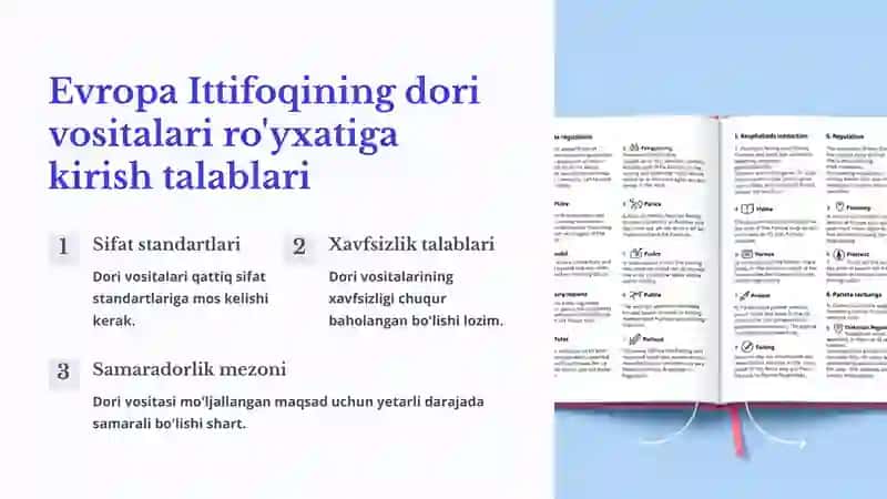Evropa Ittifoqida dori vositalarini davlat ro'yxatidan o'tkazish tartibi 2