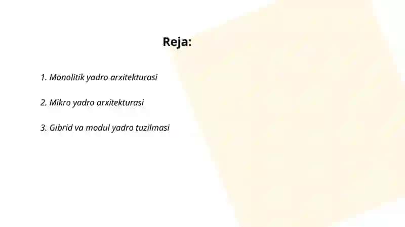 Monolitik yadro arxitekturasi 2