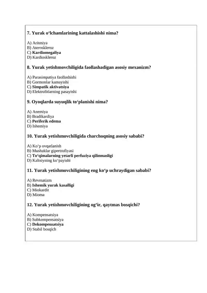 Yurak to‘qimasining asosiy tuzilishi va normal faoliyati 2