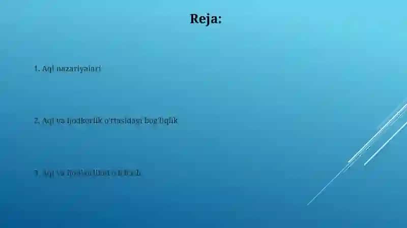 Intellekt va kreativlik nazariyalari 2