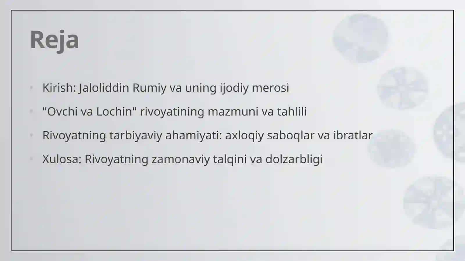 Jaloliddin Rumiyning "Ovchi va Lochin" rivoyati 2