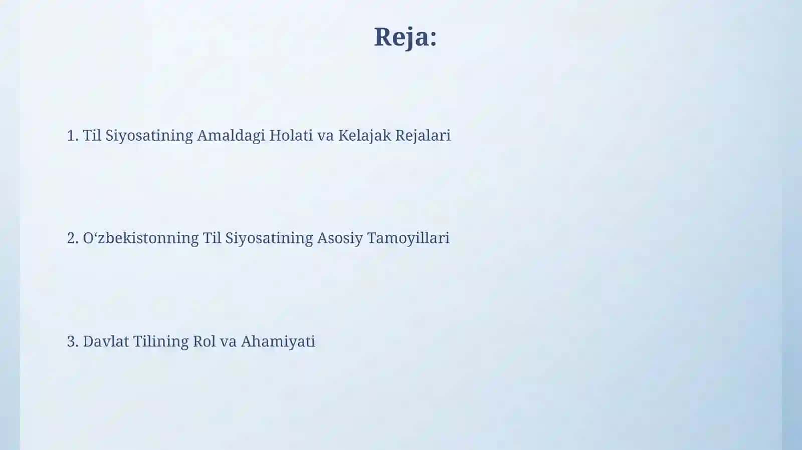 Yangi O'zbekistonda til siyosati haqida 2