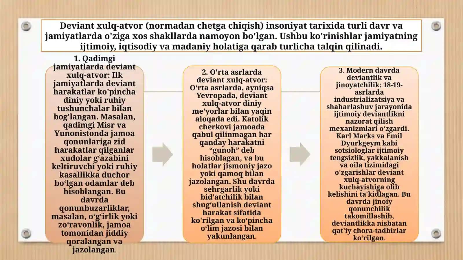 Deviant xulq atvor sabablari va deviant xulq atvorga bo’lgan asosiy yondashuvlar 2