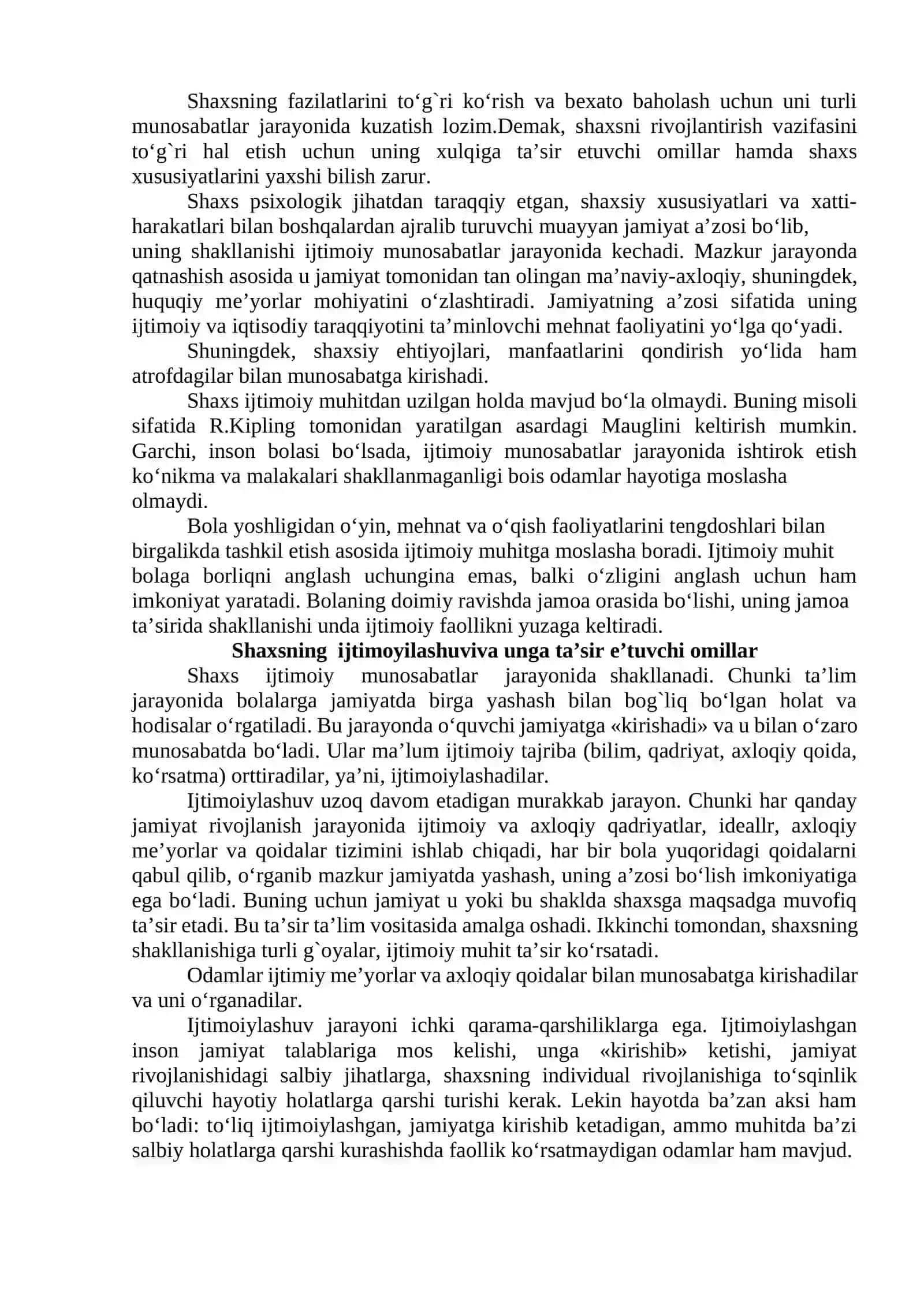 Shaxs ijtimoiylashuvi va ijtimoiy xulq-atvor 2