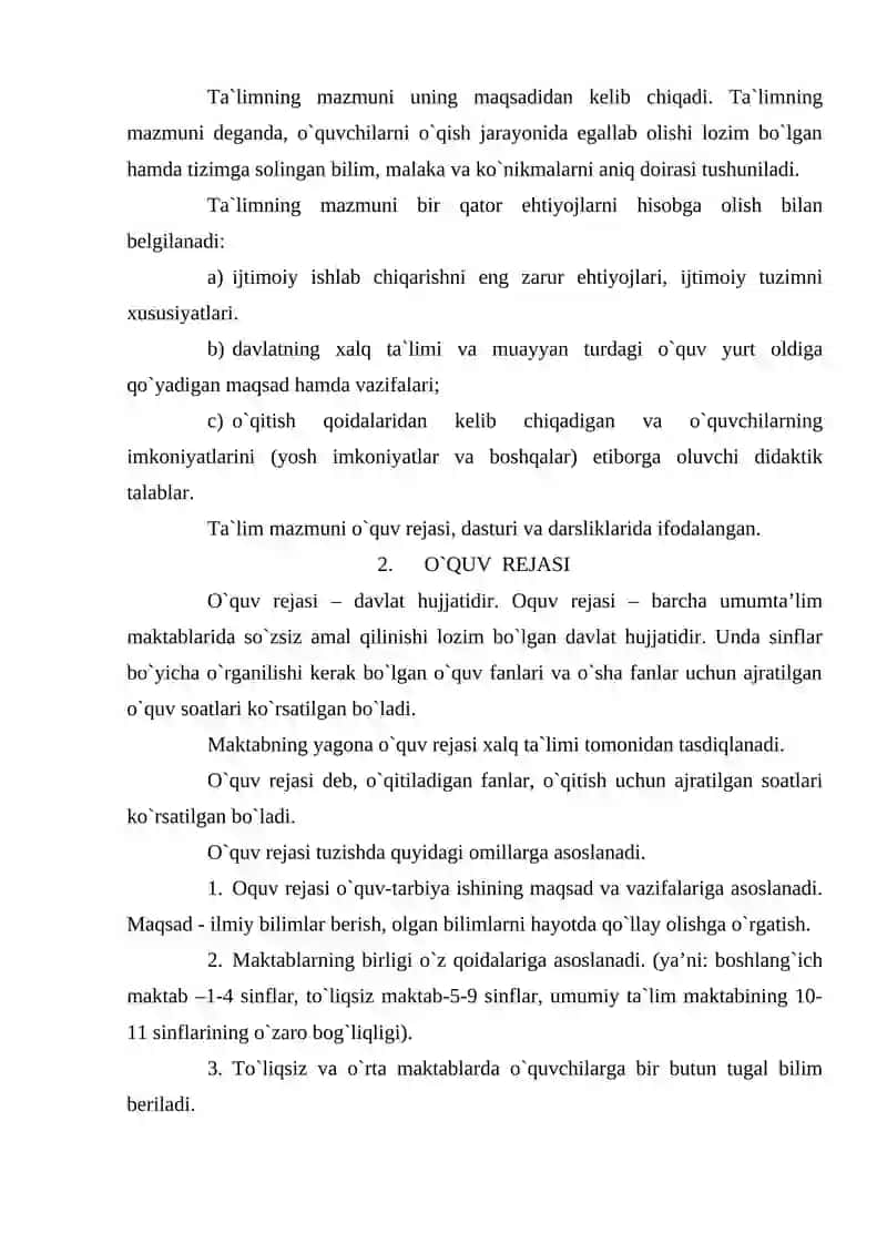 Ta`limning mazmuni 2