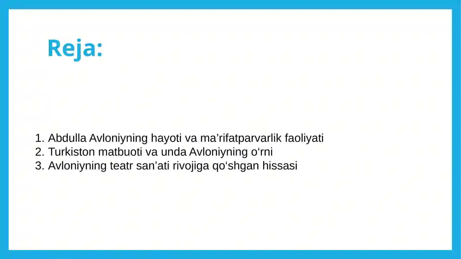 A.Avloniyning Turkiston matbuot va teatr taraqqiyotidagi oʻrni 2