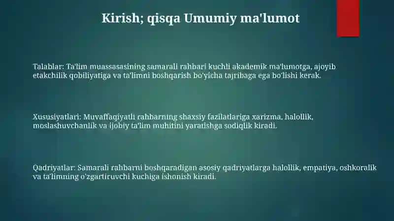 Ta'Lim Muassasasi Rahbarining Shaxsiy Sifatlari 2