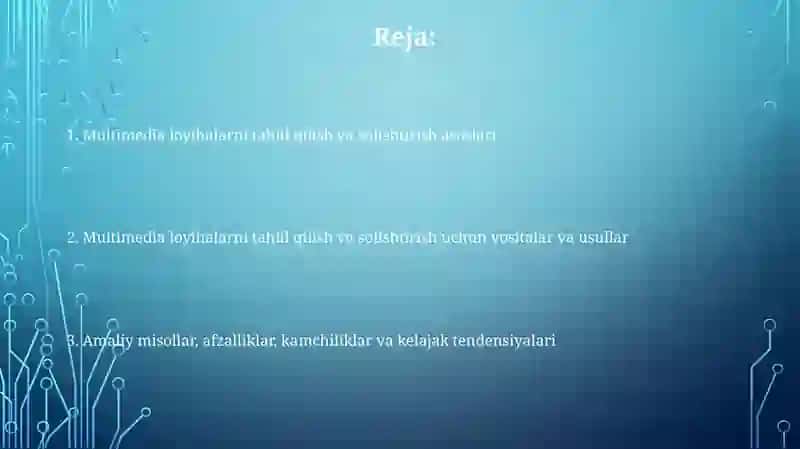 Ta'lim multimedia loyihalari (masalan, interaktiv darsliklar) baholashda 2