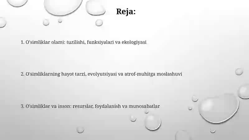 O'simliklarolami: tuzilishi, funksiyalari va ekologiyasi 2