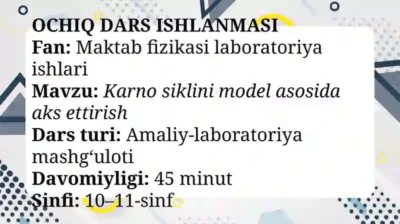 OCHIQ DARS ISHLANMASI 2