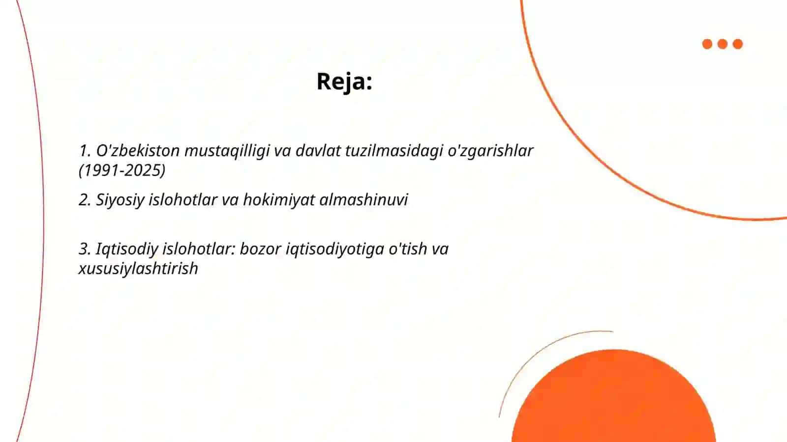 1991-2025-yillarda O'zbekistonda va Jahonda yuz bergan o'zgarishlar 2